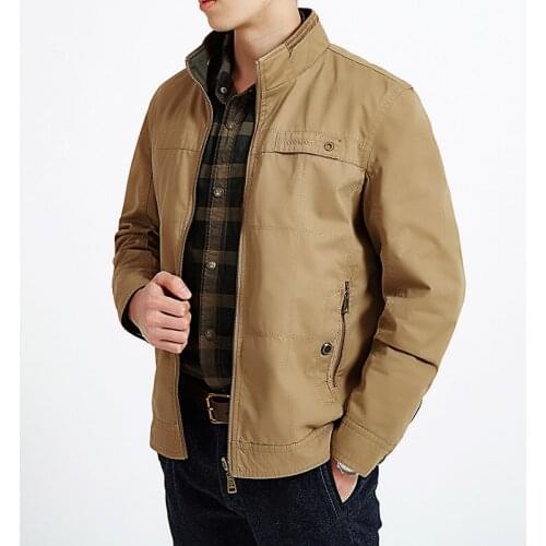 YuWaiJiaRen 2018 New Arrival Mens Spring Jacket casual cotton Bomber Jacket Army Fashion Stand Collar Male Outerwear