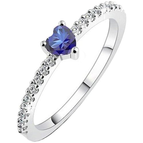 New Fashion Crystal Classical Heart Wedding Rings For Women Gold Color Elegant Engagement Rings Tiny Zircon Gift Jewelry