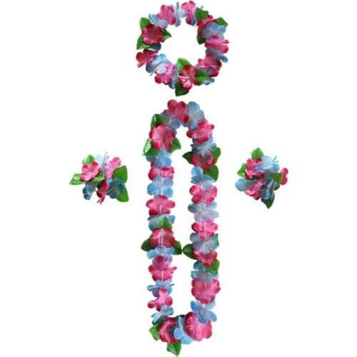 Useful Holiday Wedding Beach Birthday Decorations Lei Kit Theme Party Hawaiian Headbands Vibrant Colors for Beach