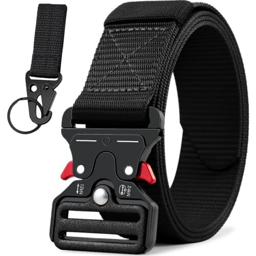 JACNAIP Mens Belt Outdoor Hunting Metal Tactical Belt Multi-Function Alloy Buckle High Quality Marine Corps Canvas Belt For Men