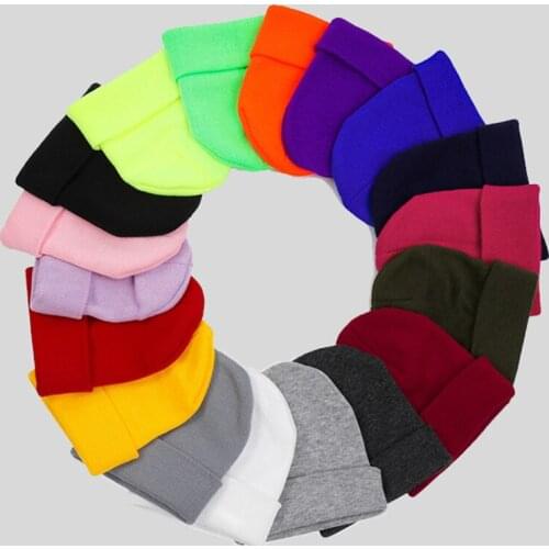 Hip Hop Hat Skullies Beanies Spring Summer Autumn Winter Hat for Women Men Cap Unisex Solid Color Brimless Knitted Warm Hat