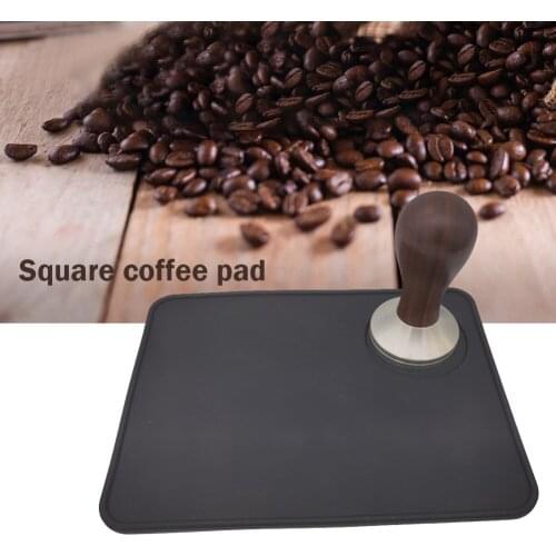Silicone Coffee Tamping Holder Mat Home Espresso Latte Coffee Corner Edge Powder Pressing Pad Anti-slip Square Grinding Rest