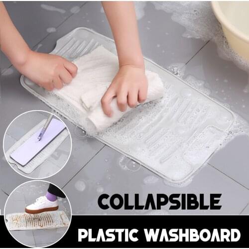 Foldable PVC Washboard Washing Board Laundry Soft Mat Household Bathroom Vacuum Suction Cup Washboard Clothes Washing Board