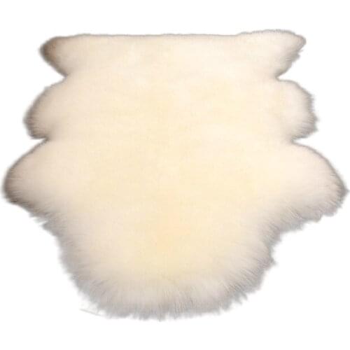Modern simple plush carpet full sheepskin sofa cushion Nordic bedroom bedside carpet bay window solid color wool carpet