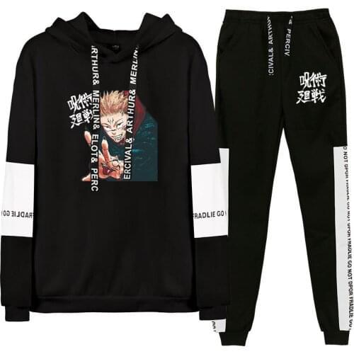 Jujutsu Kaisen Hoodie Unisex Tracksuits Women/men Two Piece Set Long Sleeve Hoodies+Sweatpants New Japanese Anime Clothes