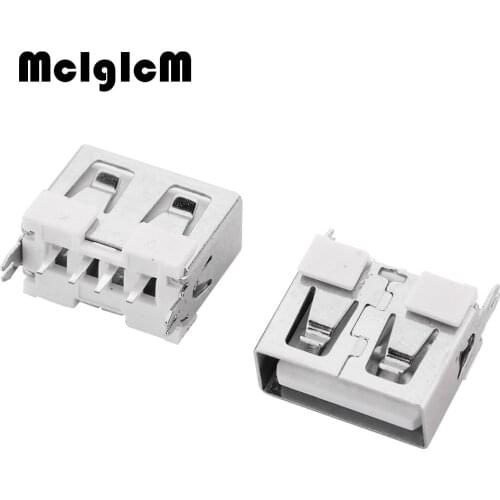 USB 2.0 Female Type A 4 Pin PCB Connector 180 Degree DIY Flat Mouth