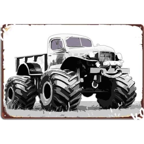 Vintage Monsters Truck Metal Plaque Poster Wall Pub Garage Club Plaques Design Tin Sign Poster