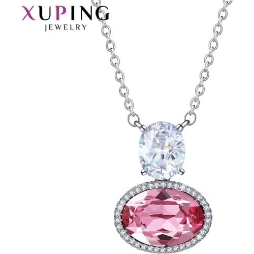 Xuping Jewelry European Style Design Crystals Pendant Necklace for Wedding Birthday Gifts 40409