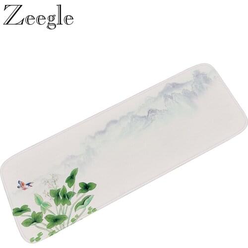 Zeegle Long Carpet Living Room Rug Anti-slip Bathroom Carpet Washable Hallway Rug Foot Mat Printed Indoor Rug Kitchen Mat