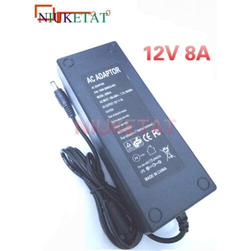1pcs 12V8A New AC 100V-240V Converter power Adapter DC 12V 8A Power Supply EU/US/UK Plug DC drive RGB led strip power
