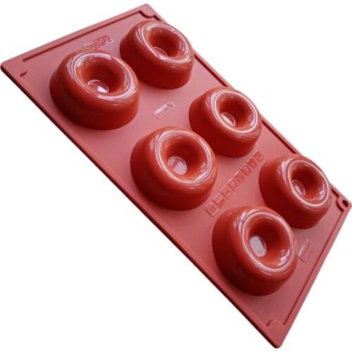 1Pc 6-Cavity Donut Mold Kitchen Silicone Mold Cake Tools Baking Dessert Tools Silicone Donuts Pan