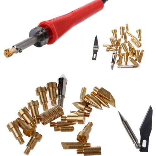 22 Pcs Wood Burning Pen Tips Stencil Soldering Iron Pyrography Working Carving