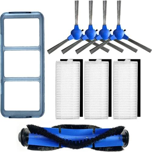 9pcs/set For Eufy RoboVac 11S RoboVac 30 Vacuum Cleaner 1 Main Brush + 4 Side Brushes + 3 Filters + 1 Filtrator Accessories Kit
