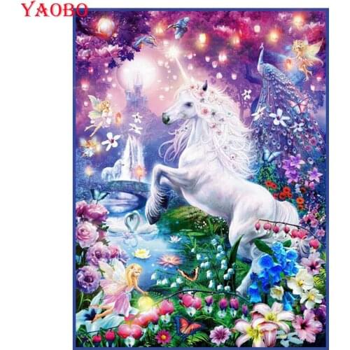 Diamond painting Fantasy fairy unicorn peacock 5d diy handmade embroidery kit full square Round drill 5d cross stitch home decor