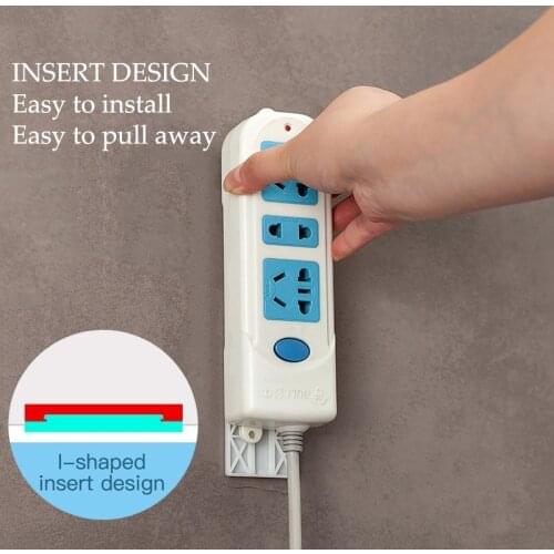 Seamless Punch Free Plug Sticker Holder Storage Sockets Wall Holders Wall Fixer Power Strip Holders Shelf Stand Holder Plug Hook