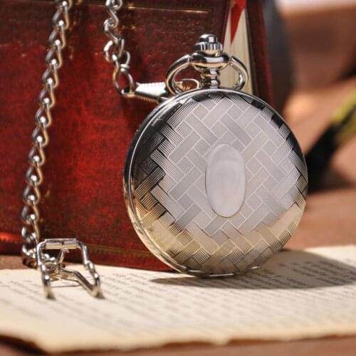 10pcs/lot Antique Silver Steampunk Skeleton Mechanical Pocket Watch Men Watches Roman NumeralsDial with Chain Gift Collection