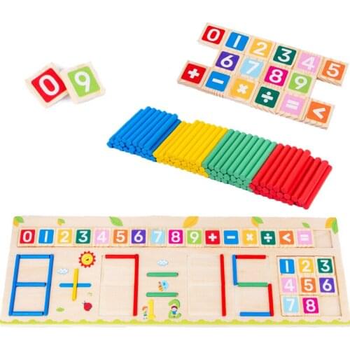Children Montessori Education Wooden Math Toy Learning Digital Calculation Counting Busy Board Brain Game Puzzle Toy For Toddler