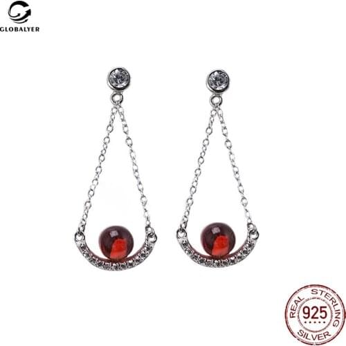 European and American Personality Creative S925 Sterling Silver Earrings Female Simple Pearl Long Earrings DIY Accessories 814