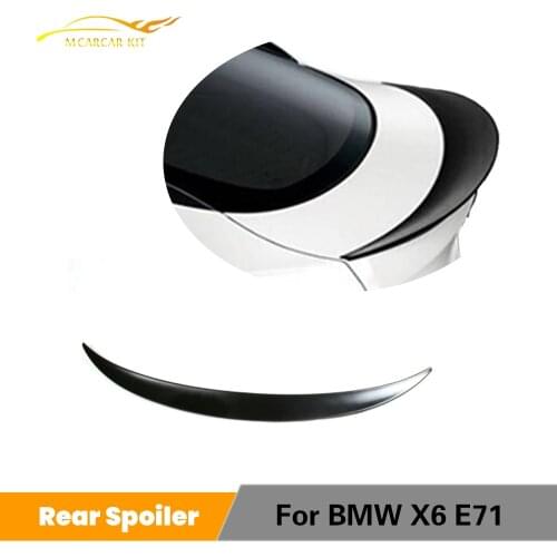 For BMW X6 E71 2008 - 2014 Rear Spoiler Trunk Boot Lip Wing PU UNpainted Black