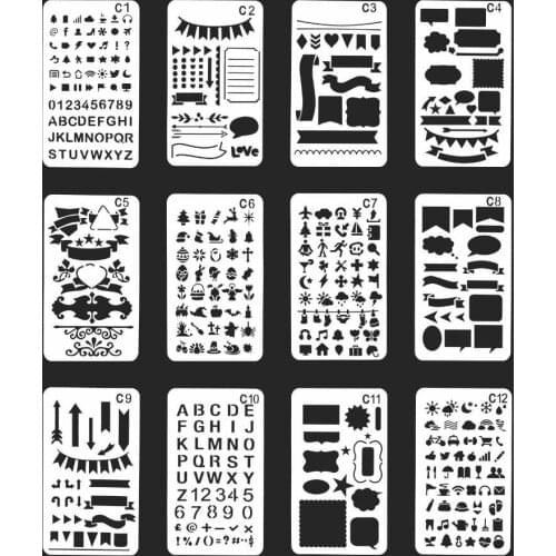 ENO Greeting Creative Planner Stencil and Template Frame Banner Animal 12 Themes Soft Plastic Journal Stencil