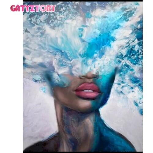 GATYZTORY Frame DIY Women Painting By Numbers Figure Picture Canvas By Numbers Modern Abstract Handpainted Oil Painting For Home