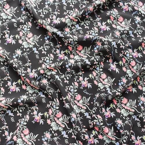 HLQON polyester plain Chiffon Ink black fabric for dress cloth felt patchwork tissue coat Sewing DIY Material by 100x145cm
