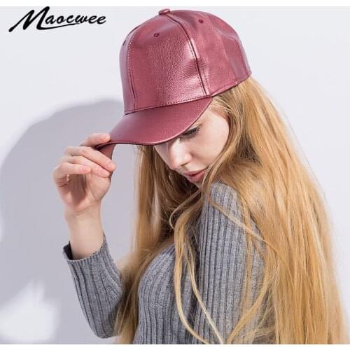 Cap PU Leather Baseball Cap Biker Trucker snapback Hats for Men women caps Fashion Solid color Dad hat Bones Hip Hop casquette
