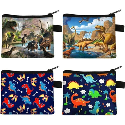 Cute Animal Dinosaur Coin Purse Short Shell Wallet Women Key Card Bag Kids Cartoon Dinosaur Small Change Purses