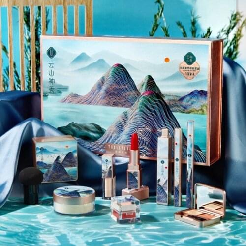 Cosmetic Set Makeup Concealer BB Cream Matte Lipstick Shimmer Eye Shadow Mascara Gel Eyebrow Eyeliner Pen Finishing Powder Puff