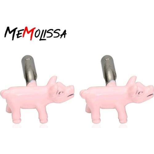 MeMolissa Pink Pig Design Cufflinks Fancy Gifts Personalized Cuff Links for Mens