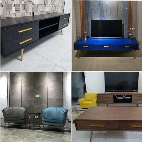 10-35CM Metal furniture support leg Gold Tapered Leveling feet for Sofa Chairs Cabinet Wardrobe bed leg protector pad Hardware