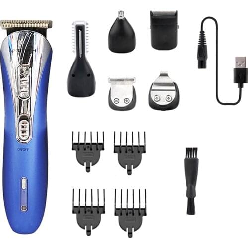 2021 New 6 in 1 Beard Trimmer Mens Hair Clipper Body Nose Hair Trimmer Electric Razor Professional Waterproof Grooming Kit