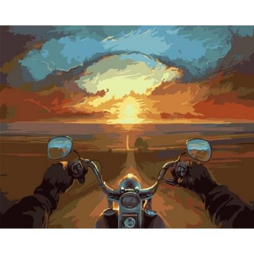 Frameless picture oil painting by numbers wall decor diy painting on canvas for home decor 4050 to far way