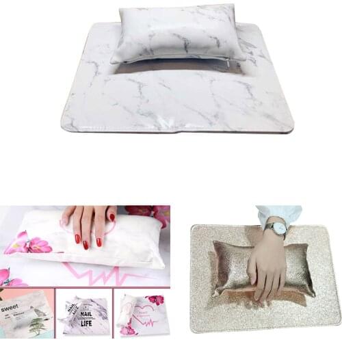 Professional Nail Art Hand Pillow Cushion Artificial Leather Manicure Table Pad Set Arm Rest Pillow Nail Table Mat Manicure Tool