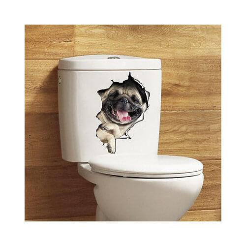 New Arrival Wall Stickers 3D Cracked Dog Vinyl Sticker Fridge Car Toilet Seat DIY Wall Decals Home Decor