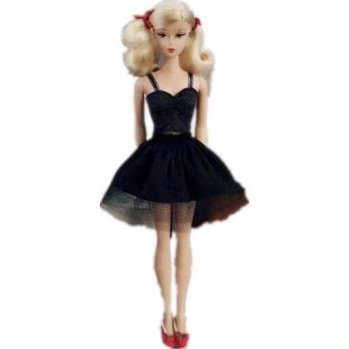 Charming Black Crop Top & Lace Skirt for Barbie Dress 1/6 BJD Clothes Outfits Evening Gown Clothing 11.5" Dolls Accessories Toys