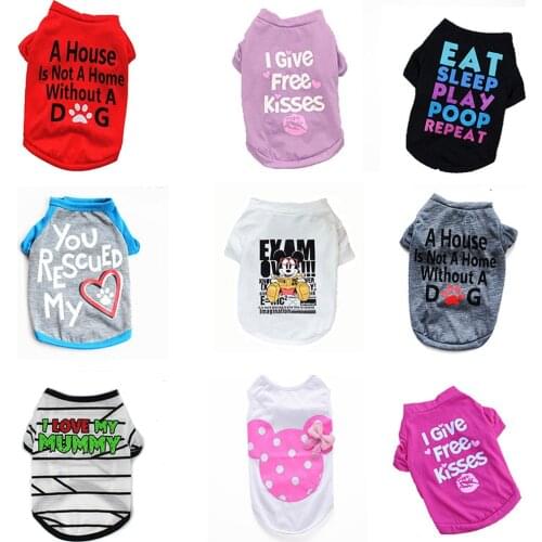 Pet Dog Clothes for Small Dogs Puppy Pets Clothing Cute T Shirt Winter Warm Dog Coat Jacket Vest Letter Printed Ropa Para Perros