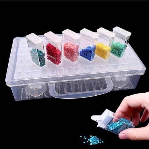64 Cells Dismountable Diamond Painting Storage Box Diamond Embroidery Box Case Accessories Storage Organizer Home Storage Boxes