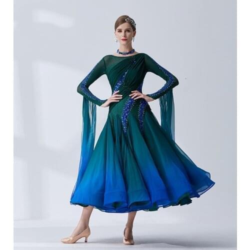 The new National standard modern dance clothing big pendulum dress practice clothing ballroom dancing Waltz-B19430