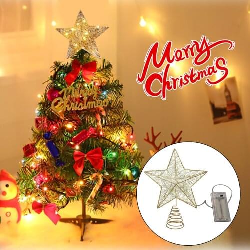 Christmas Tree Top Led Star Light Five-Pointed Lamp for Home Party Xmas New Year Wedding Fairy Desktop Gift Decor 2