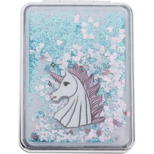 Girls Travel Folding HD Mirror Normal/2X Magnifying Makeup Mirror