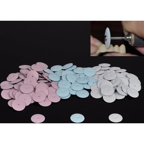 30Pcs Dental Lab Polishing Wheels Burs Silicone Polishers Disk Coarse Blue/White/Red 22*3.5mm