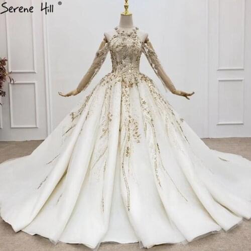 Ivory Off Shoulder Luxury Sparkle Beaidng Sequins Bridal Gowns 2020 Long Sleeve Plus Size Wedding Dresses BHX0155 Couture Dress