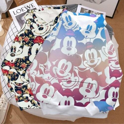 Disney Hoodie Mickey Minnie Mouse Sweatshirt Cartoon Top Long Sleeve Pocket Sweatshirt Fashion Pullover Oversized Men and Women