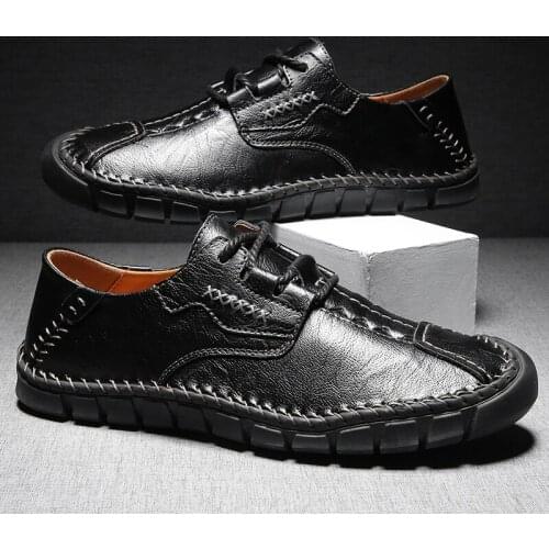 Fashion Sneakers Men Shoes Men Leather Shoes Anti Slippery Flats Shoes Casual Shoes Men Loafers