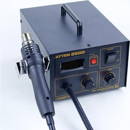 ATTEN AT850D LED Display Hot Air Desoldering Rework Station with Max Air Volume to 200L/Min for Repairing Phones