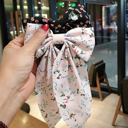 Hairpin With Big Bowknot Cute Fresh Floral Hair Accessories Gifts for Girls @ME