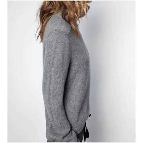 Womens Pure Cashmere Knitted Sweater 2021 Autumn and Winter New High-Neck Solid Color Long-Sleeved Bottoming Warm