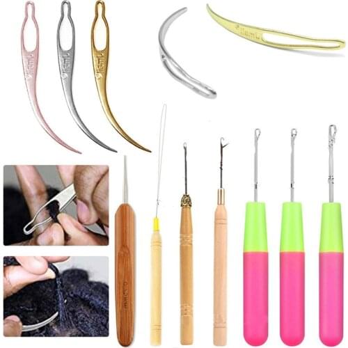 1pc Crochet Dreadlock Needles Metal Dreads Hooks Maintaining Braiding Hair Tools for Braid Craft Knit Hair Styling 12 Style