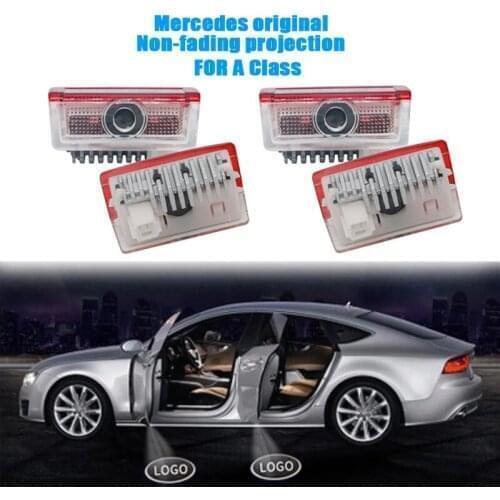 2 x Led Car Door Lamp Open Decor Logo Laser Light Ghost Shadow For Mercedes AMG A B C E GL ML GLA Class W176 W246 W205 W212 W213